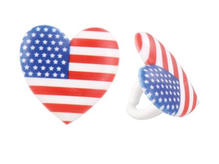 I Love the USA Cupcake Rings Discount