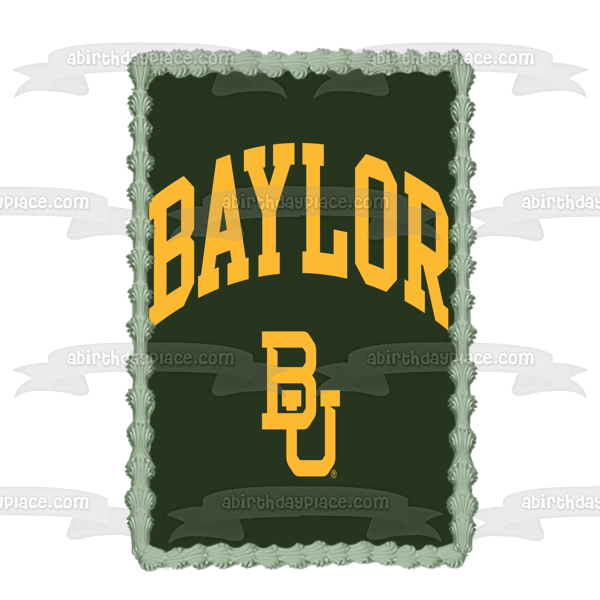 Baylor University Bears Logo NCAA College Sports Edible Cake Topper Image ABPID51007 Cheap