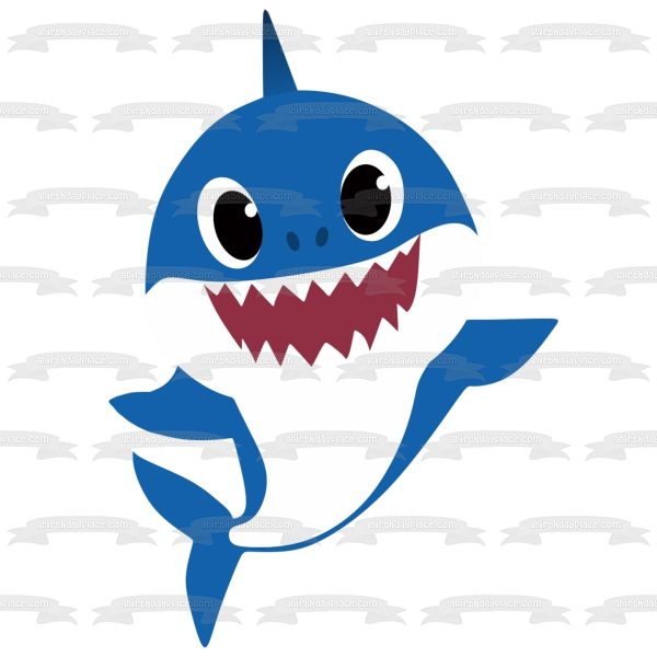 Baby Shark Blue Baby Shark Edible Cake Topper Image ABPID50977 For Discount